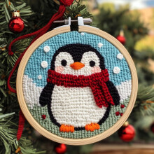 Pinguin-Punch-Needle-Set für Anfänger – 20 x 20 cm zum Selbermachen
