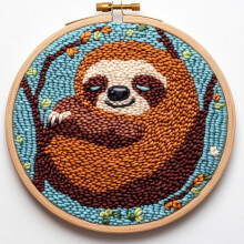 Punch Needle Set Faultier-Design 20x20cm Anfängerset