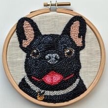 Punch Needle Kit Schwarze Französische Bulldogge – Anfänger