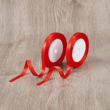 Rood satijnen polyesterlint 3/8 inch x 25 yards