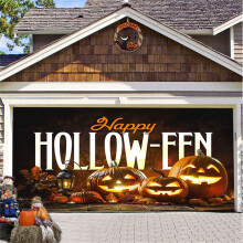 Halloween garázsajtó banner 7x16 láb filmfigurák