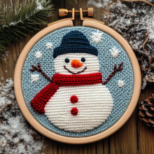 Punch-Needle-Set mit Schneemann-Motiv – Anfängerfreundlich