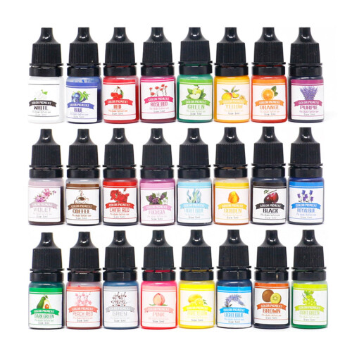 Epoxy Resin Pigment Liquid Colorant 24 Colors 5ml Each