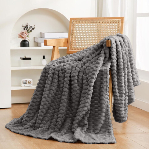 Coperta in velluto grigio 100x70 cm