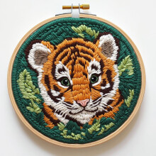 Punch Needle Kit Cartoon Tiger20x20cm