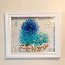 Kit per dipingere con resina effetto vetro di mare, 17x17 cm
