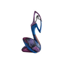 Escultura abstrata em resina para decoração de casa e escritório.