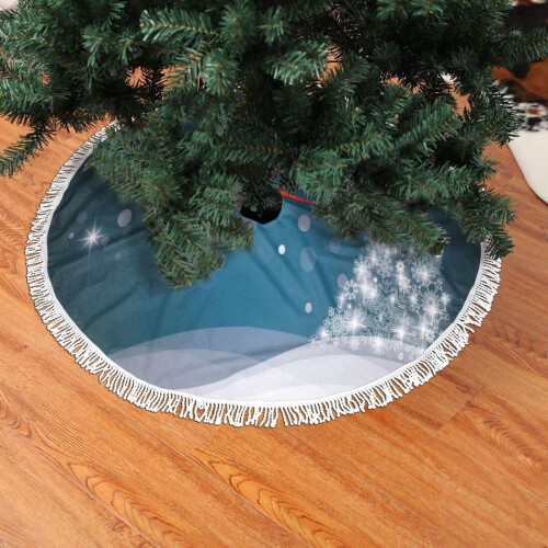 Weihnachtsbaumrock mit Fransen und Spitze, 122 cm