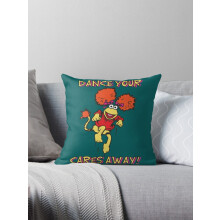 Funda de almohada roja de los años 80 con diseño de baile.