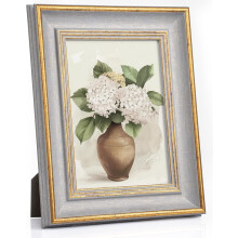 Cornice portafoto vintage 5x7, grigia e oro.