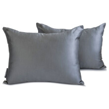 Funda de almohada lumbar de satén plateado con textura irregular, 12x14 pulgadas (paquete de 2)