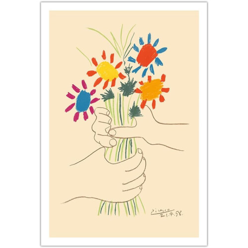 Impressão artística "Buquê de Flores" de Picasso, 30x44 polegadas (76x112 cm).