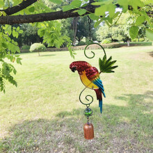 Papageien-Windspiel aus Glas für den Außenbereich, 78 cm