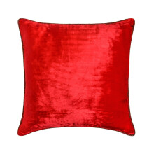 Funda de cojín decorativa de terciopelo rojo de 30 x 30 cm (12 x 12 pulgadas)