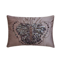 Funda de almohada lumbar de seda artificial morada de 30 x 50 cm (12 x 20 pulgadas)