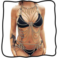 Gold Body Chain Set Layered Tassel Waist Chain Belt Metal Fashion Body Jewelry Set for Women