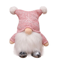 Weihnachtsschmuck aus Wolle, gesichtslose Puppe, leuchtend