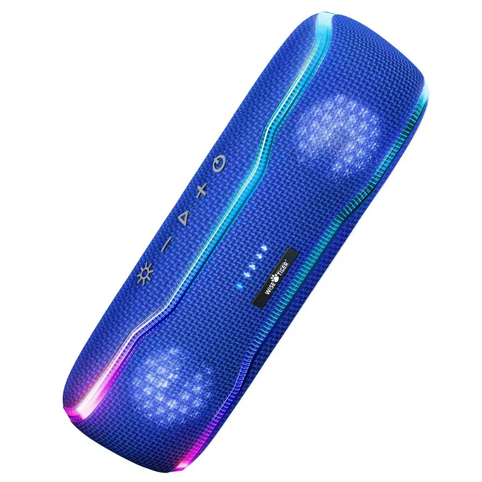 Speaker Outdoor Portable Ipx7 Waterproof Sound Box Bt5.3 Louderspeaker Stereo With 25W Colorful Surround Speaker (Blue) Light/Blue