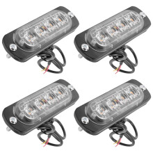 4 St 4 Led BäRnstensfäRgade Blixtljus 12V 24V Orange Grillfel Blinkar