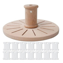 Support de Canette pour Broderie Porte-Canette de Fil Rond en Bois Organisateur de Rangement en Hêtre pour Broderie, Tressage de Cheveux, Couture