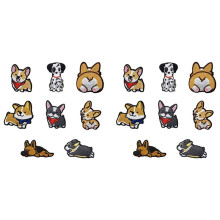 16Pcs Cute Dog Patches for Clothing, Badge Embroidery Patch, Iron Sew Embroidered Decoration Appliques for Clothes