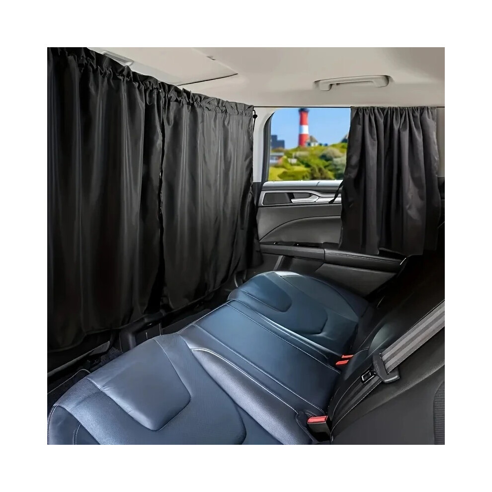 4Pcs Car Privacy Curtain Set Window Shade Privacy Travel Nap Night Car Camping Detachable Simple Curtain 745632189012