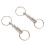 2pcs Heavy Duty Double Porte-cles Pull Apart Snap Lock Support d'anneau Tournant 3