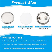 3000 Pcs Blank Button Making Supplies 25mm/1Inch Back Button Pin Making Kit Metal Badge Parts for Button Making Machine