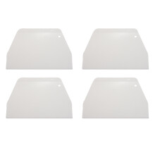 4pcs 19 cm x 12.5cm Flat White Plastic Cake Decorator Dough Pastry Scraper Tool