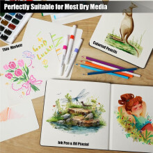 Landscape Hardcover Sketchbook (Black) - 8x8 Inch White Paper, 120 Pages
