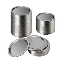 100 St Wide Mouth 86 MM Jar Konserveringslock, åTeranväNdbara LäCkagesäKra Silverlock i Delad Typ med SilikontäTningsringar
