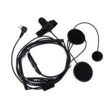 Motorcycle helmet headset PTT replacement part for full-face closed-back helmets, compatible with CP040, CP180, and EP450 2-pin two-way radios.