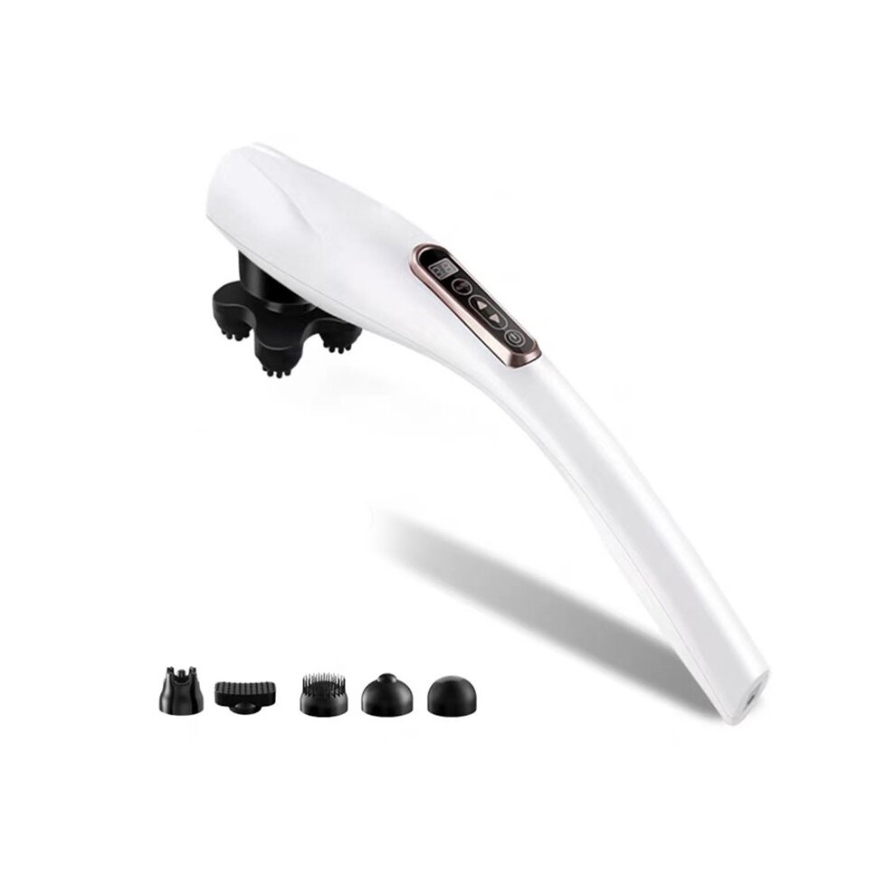 Cordless Handheld Massage Wand LCD Display 12 Modes 10 Speeds Wireless Massager Rechargeable Full Body Muscle Relaxation