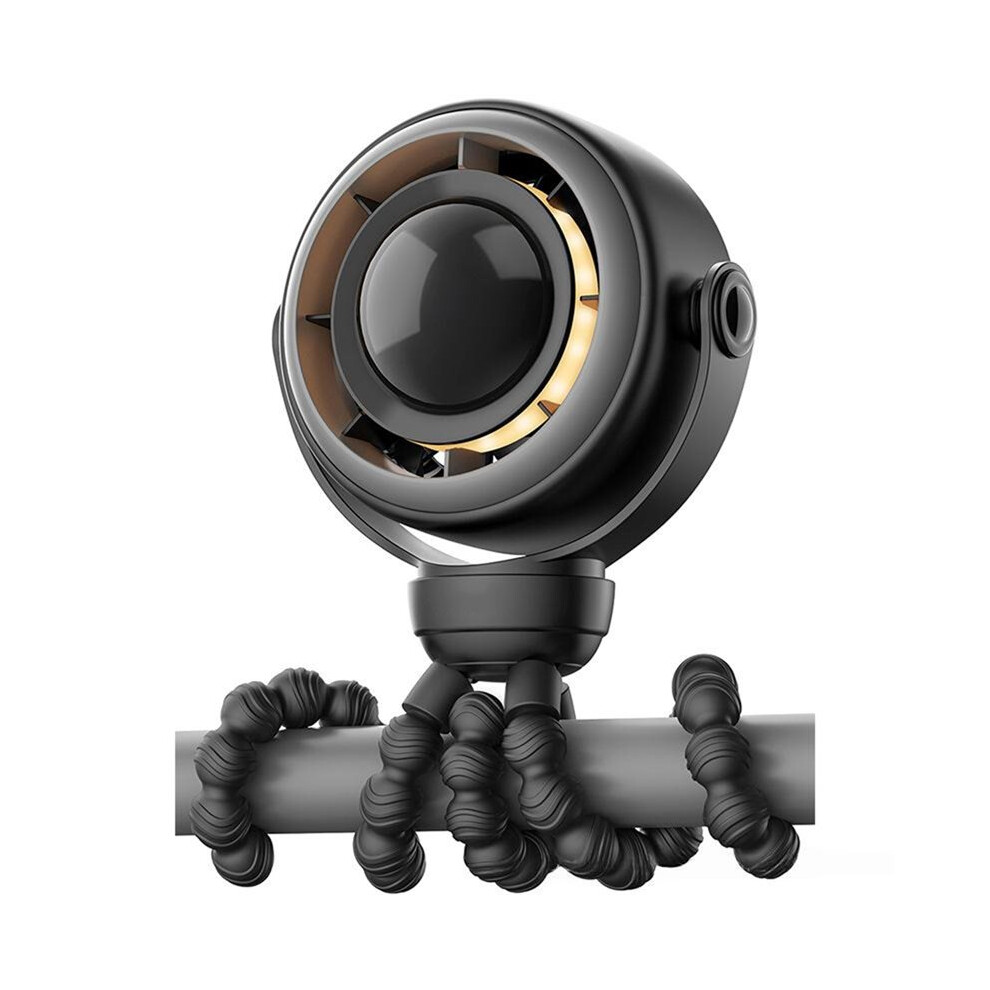 Portable Stroller Fan, Pinch-Proof Baby Fan With 10H Battery, 5-Speed Quiet Clip Fan Usb-C Rechargeable Black