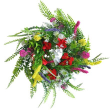 Corona Artificial de Primavera/Verano para Puerta Principal. Corona de Margaritas Amarillas con Hojas de Olivo y Eucalipto para Puerta Principal.