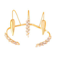 Kupfer-Zirkon-Armband für Damen, leicht, bequem,-Goldfarben