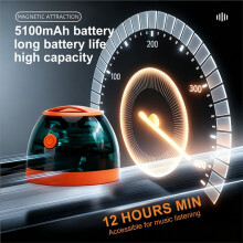 Magnetic Wireless  Music Speaker Phone Holder Suction Cup 5100mAh Power Bank Speaker for Outdoor Cycling