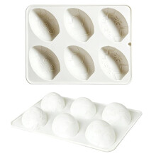 2er-Pack Silikon--Schokoladenformen, 6-Fach, Eiförmig - Wiederverwendbare Pralinenform für Mousse, Kuchen, Schokolade, Pudding