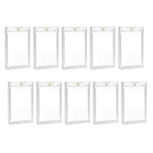 Pacote com 10 Porta-Cartões Magnéticos de 75pt, Porta-Cartões Esportivos de um Toque, Estojo Magnético para Colecionadores de Jogos de Beisebol