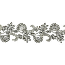 (1yards) Sparkling 3D Hot Fix Silver Rhinestone Trimming for Clothing Accessories WRP-138 A