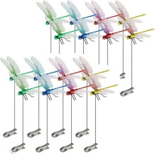 Clip A Forma di Libellula, Decorazione da Giardino A Forma di Libellula 3D, Clip Decorativa da Giardino A Forma di Libellula, per Interni Ed Esterni,