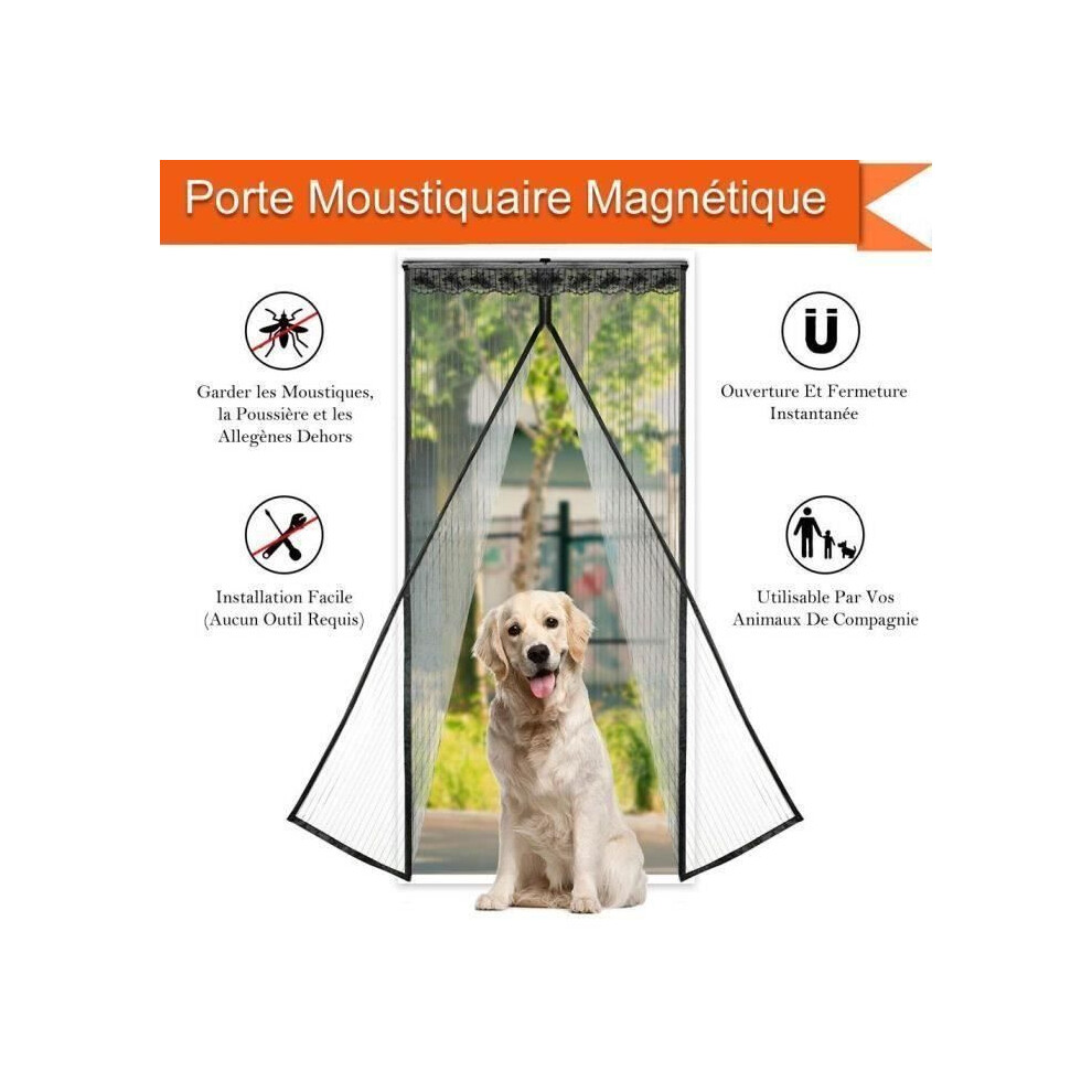 Magnetic Door Mosquito Net - Ast - Black - 220X130cm - Automatic Closing 5713152111320