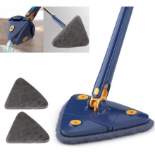 4-delige verstelbare driehoekige schoonmaakmop met 360 draaibare telescopische mop en automatische watercompressie.