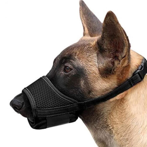 Dog Muzzle - LEYTN - Adjustable Breathable Nylon - Anti-Barking - Anti-Bite - Size L