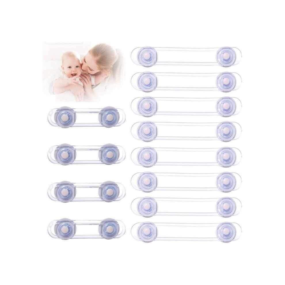 Baby cupboard lock - Child safety - Cupboard and window door lock - Home security protection (12 pieces)