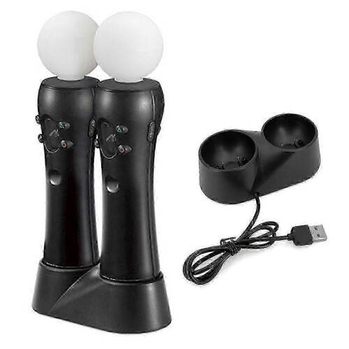 Dual Charging Dock Compatible with PS4 VR Move Motion Controllers – Ergonomic Stand Holder MSPHX