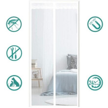 Moustiquaire - AISTUO - Rideau de Porte Magnétique - 210x90 cm - Blanc - Anti Moustiques