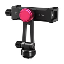 MA61 QuickClip Phone Clamp with Cold Shoe Mount Tripod Adapter Holder for Camera Photography Phone Light Vlog Shot
