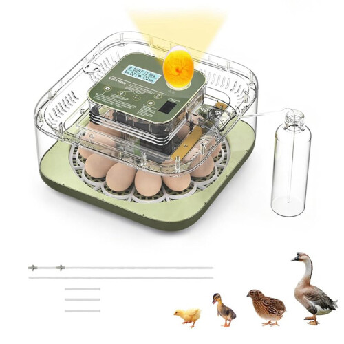 Auto Egg Incubator Digital Temperature/Humidity Display,Auto Egg Turner & Candler for Hatching Chicken,Duck Eggs US Plug