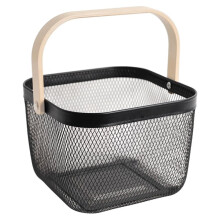 Cesto de Colheita em Malha Metálica com Alça, Organizador Multifuncional para Armazenamento de Vegetais, Frutas, Cozinha e Jardim.
